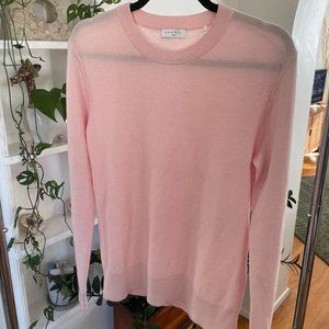 SANDRO MENS CREW NECK PINK SWEATER